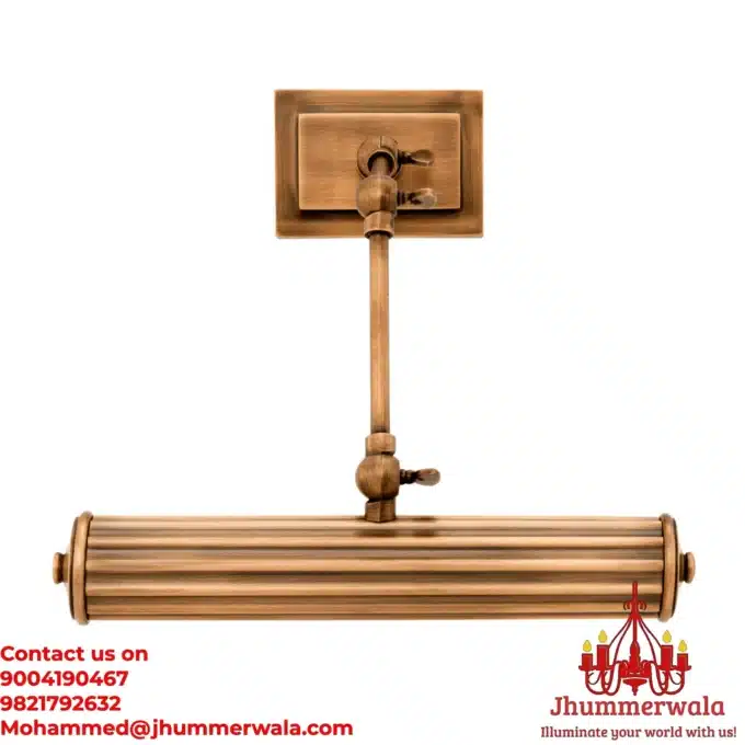 Pinnacle Picture Light High-quality picture light illuminating artwork, blending brass elegance and modern design, ideal for sophisticated spaces in Mumbai