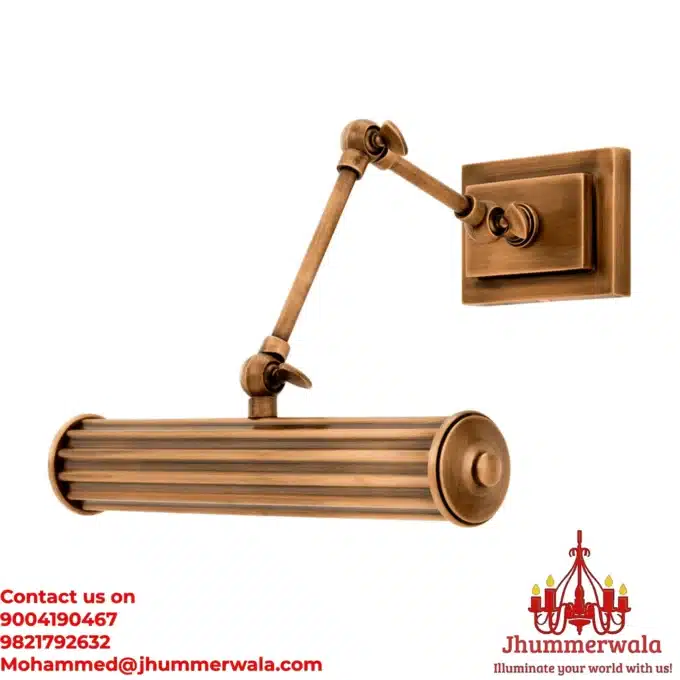 Pinnacle Picture Light High-quality picture light illuminating artwork, blending brass elegance and modern design, ideal for sophisticated spaces in Mumbai