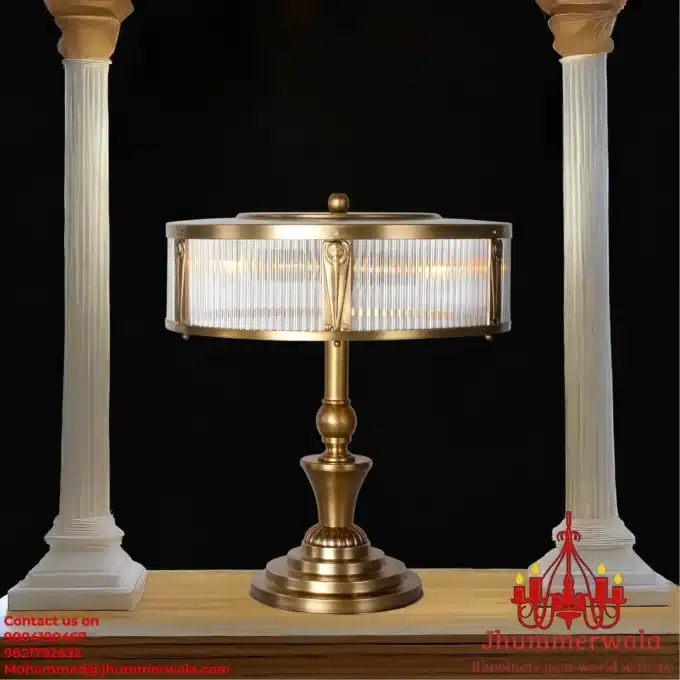 Heritage Brass Table Lamp - Vintage-Style Illumination for Study and Bedroom