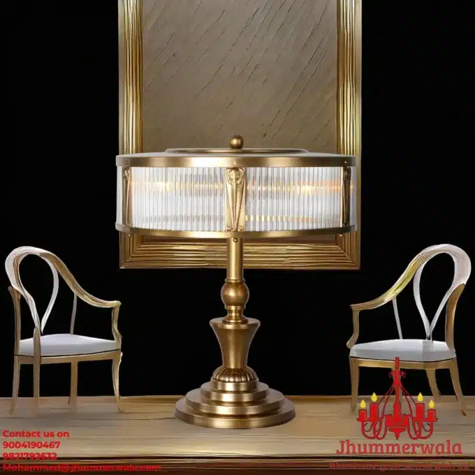 Heritage Brass Table Lamp - Vintage-Style Illumination for Study and Bedroom