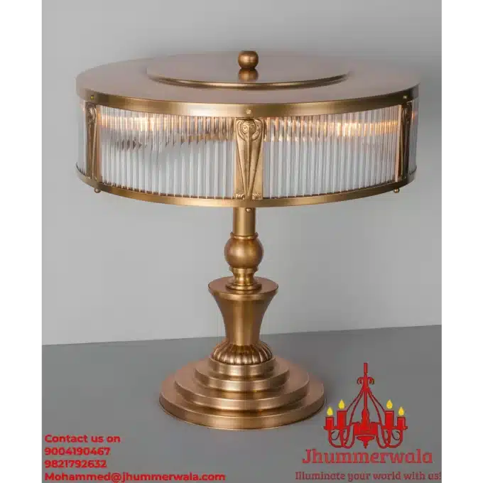 Heritage Brass Table Lamp - Vintage-Style Illumination for Study and Bedroom