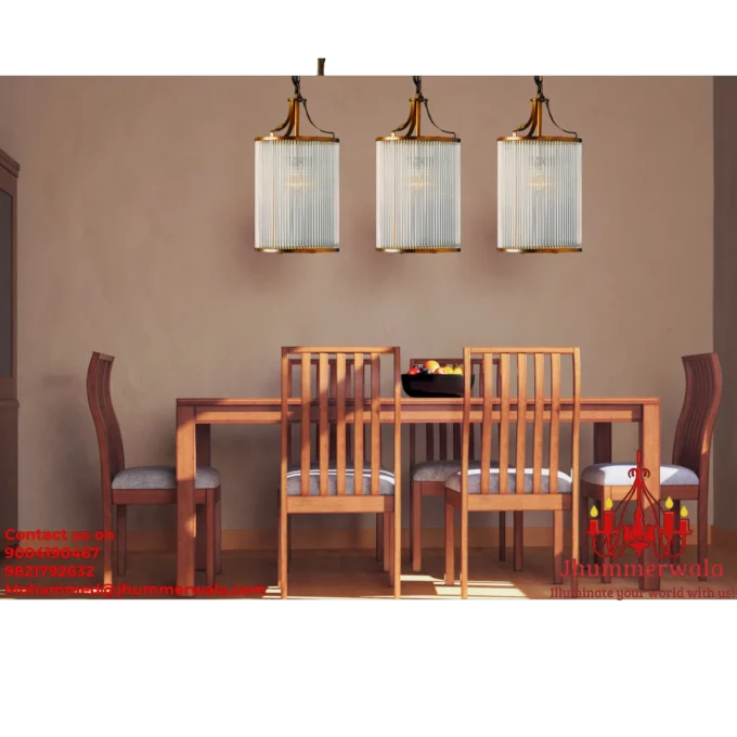 Elegant "Rodance Chandelier" with glass rods and matte gold brass fitting, perfect for luxurious living spaces.