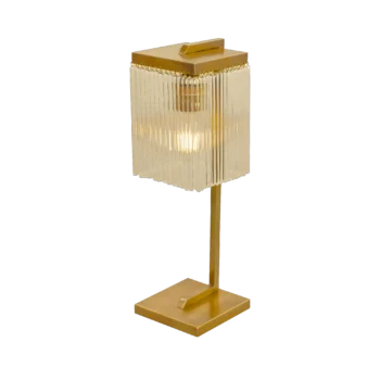 A sophisticated Brass Elegance Rod Table Lamp, perfect for adding a touch of vintage style and functional elegance to your space.