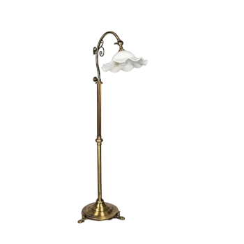 Floral Glow Brass Floor Lamp: Vintage Elegance in Modern Design