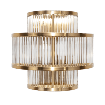 Golden Arch Glass Radiance Wall Fixture in luxurious golden finish - semicircular silhouette, three-layered structure for optimal light distribution.